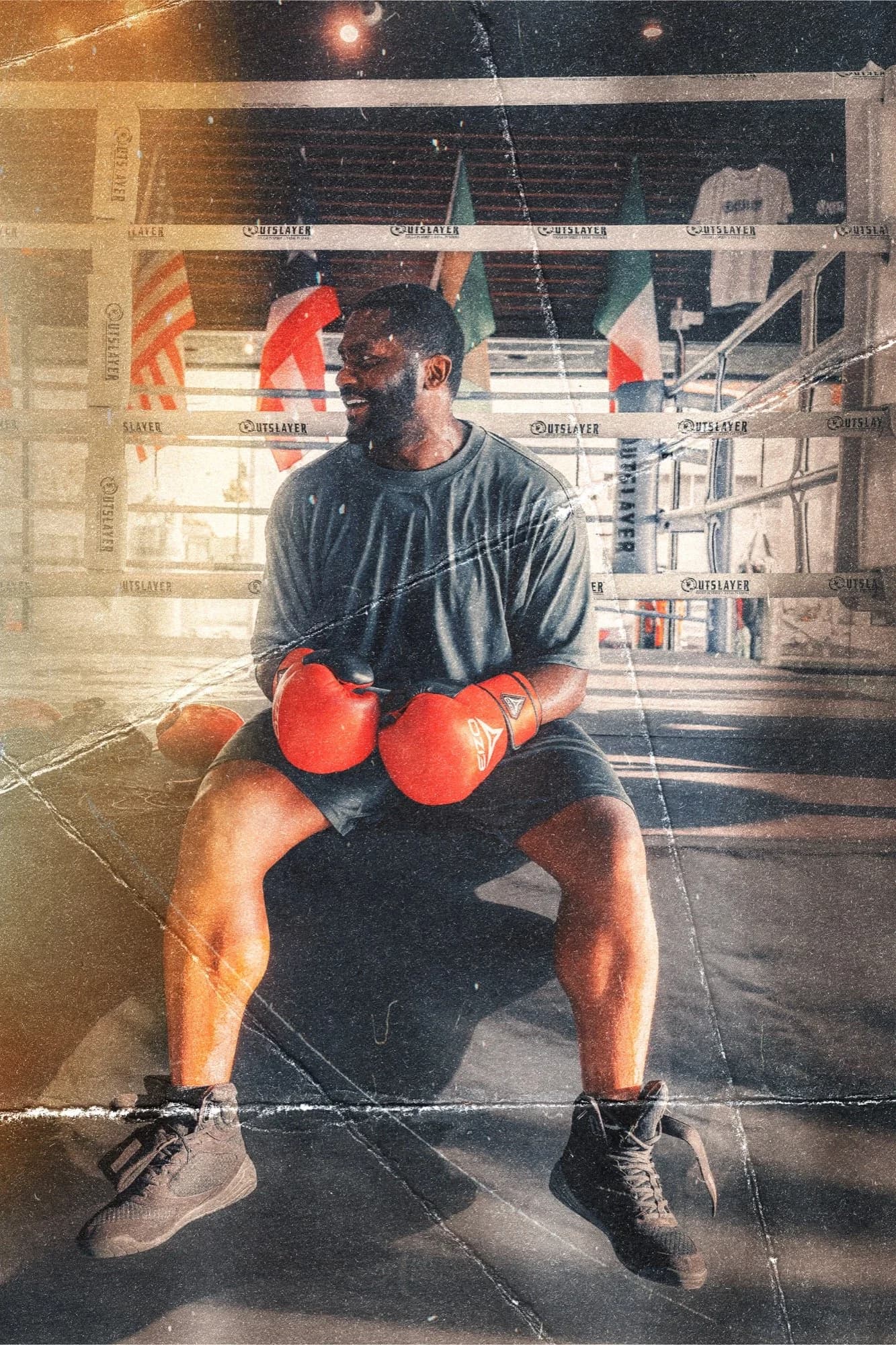 Boxer portrait with dramatic lighting