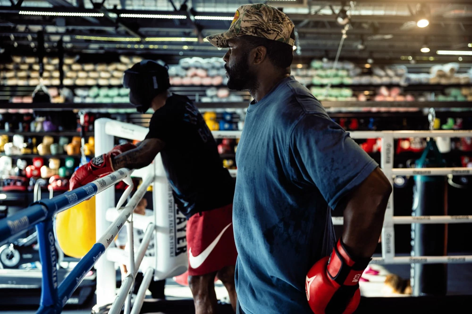 Boxer gym profile portrait